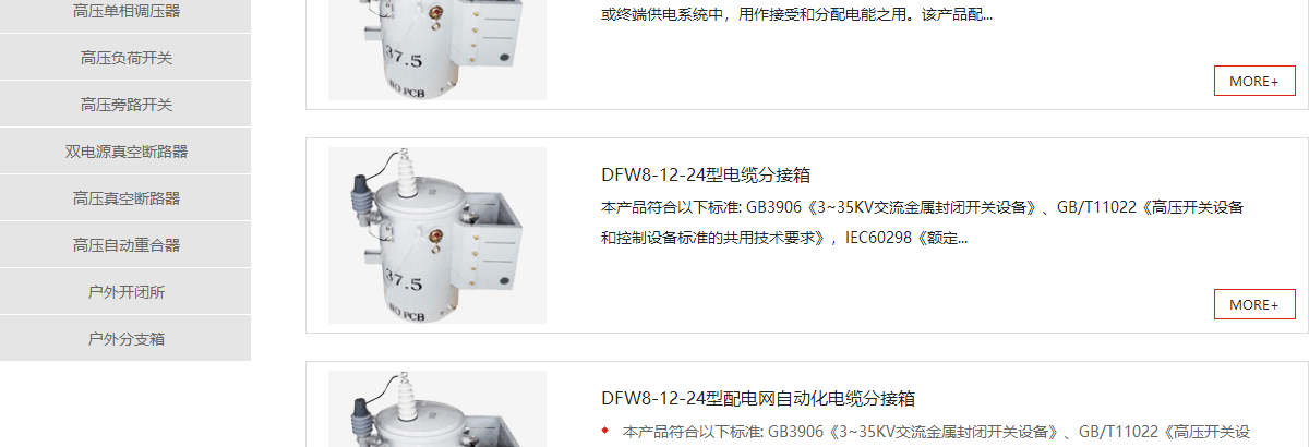 魯高電氣頁面設計效果圖